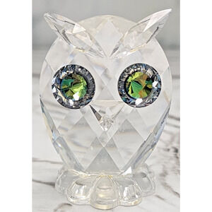 Swarovski Crystal Mini Owl Figurine, Retired Piece, Vintage, Woodland Friends